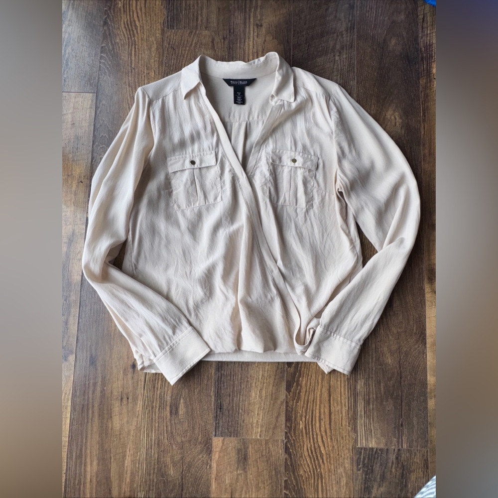 White House Black Market Beige Blouse